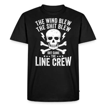 Drôle d’électricien haute tension disant électricité - T-shirt Premium bio Homme - noir - Devant - Nico (187cm)