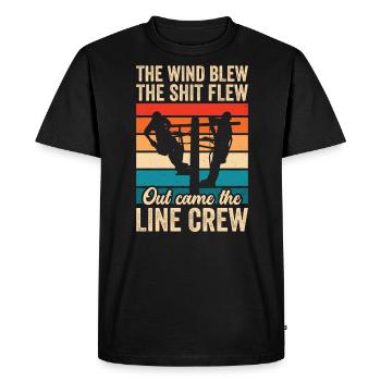 Funny High Voltage Electrician Saying Electrics - Men's Premium Organic T-Shirt - black - Front - Nico (187cm)