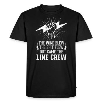 Drôle d’électricien haute tension disant électricité - T-shirt Premium bio Homme - noir - Devant - Nico (187cm)