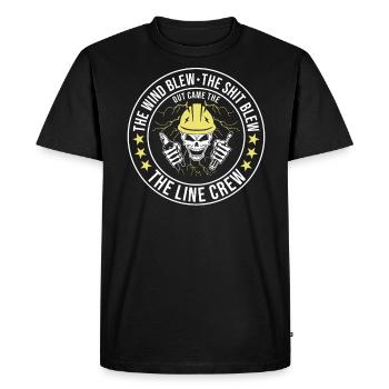 Drôle d’électricien haute tension disant électricité - T-shirt Premium bio Homme - noir - Devant - Nico (187cm)