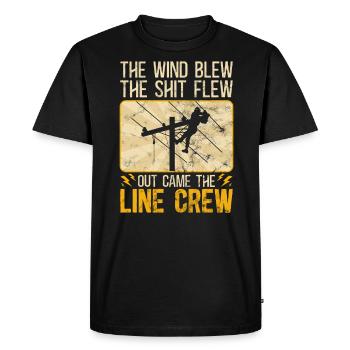 Drôle d’électricien haute tension disant électricité - T-shirt Premium bio Homme - noir - Devant - Nico (187cm)