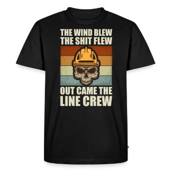 Drôle d’électricien haute tension disant électricité - T-shirt Premium bio Homme - noir - Devant - Nico (187cm)
