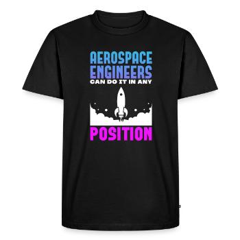 Space Engineer Aeronautical Engineer - Men's Premium Organic T-Shirt - black - Front - Nico (187cm)