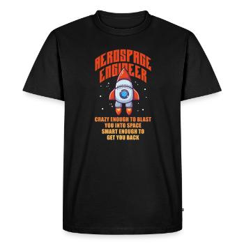 Space Engineer Aeronautical Engineer - Men's Premium Organic T-Shirt - black - Front - Nico (187cm)