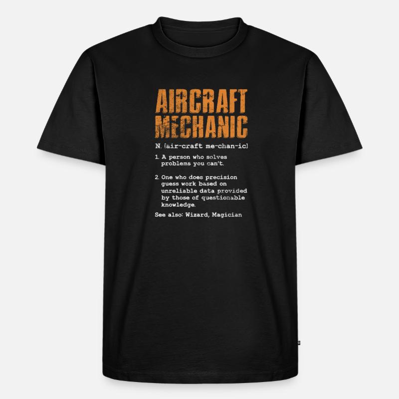 Flugzeugmechaniker Luftfahrt Flugzeug Geschenk - Männer Premium Bio T-Shirt - Schwarz