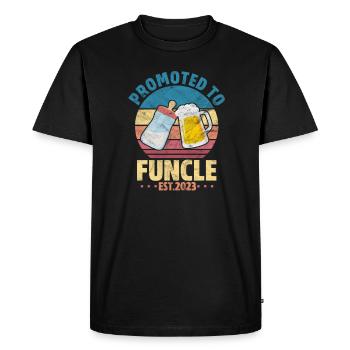 Pregnancy Uncle - Men's Premium Organic T-Shirt - black - Front - Nico (187cm)