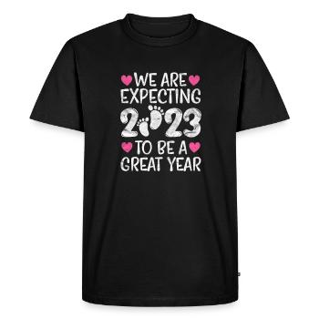 Pregnancy - Men's Premium Organic T-Shirt - black - Front - Nico (187cm)