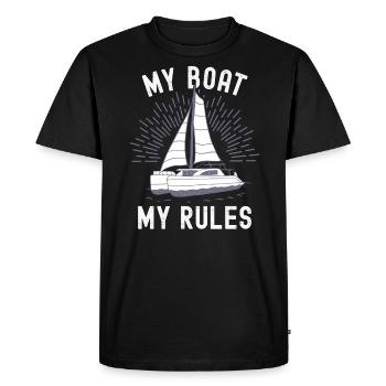 Catamaran Sailor My Boat My Rules - Men's Premium Organic T-Shirt - black - Front - Nico (187cm)