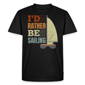 Capitaine de catamaran Je préférerais catamaran à voile - T-shirt Premium bio Homme - noir - Devant - Nico (187cm)