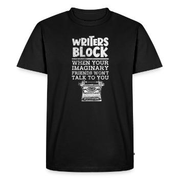 Auteur Auteurs Écrivain Livre Cadeau - T-shirt Premium bio Homme - noir - Devant - Nico (187cm)