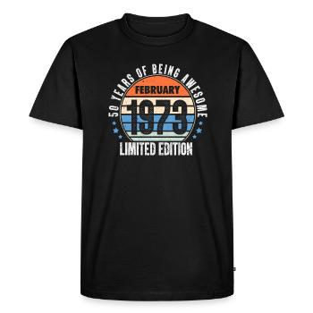 Février 1973 - T-shirt Premium bio Homme - noir - Devant - Nico (187cm)
