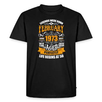 Février 1973 - T-shirt Premium bio Homme - noir - Devant - Nico (187cm)