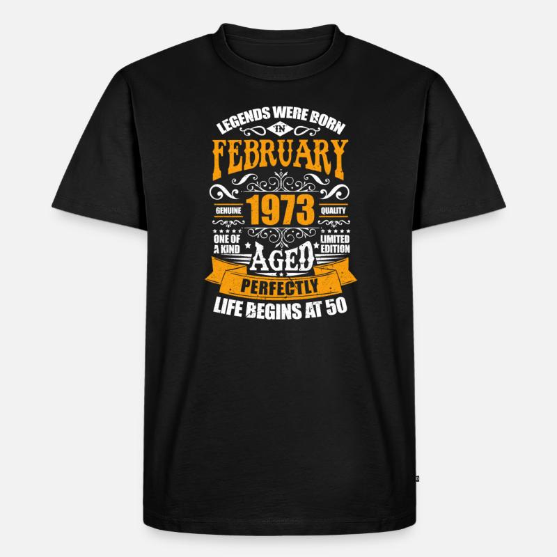 Februar 1973 - Männer Premium Bio T-Shirt - Schwarz