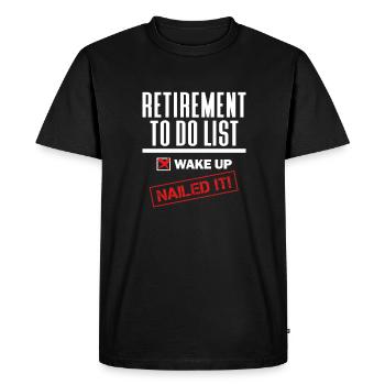 Pension de retraite Pension de pensionné Cadeau de pension de pensionné - T-shirt Premium bio Homme - noir - Devant - Nico (187cm)