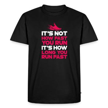 Courir - T-shirt Premium bio Homme - noir - Devant - Nico (187cm)