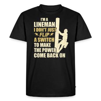 Électricien de lignes électriques - T-shirt Premium bio Homme - noir - Devant - Nico (187cm)