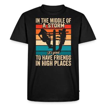 Électricien de lignes électriques - T-shirt Premium bio Homme - noir - Devant - Nico (187cm)