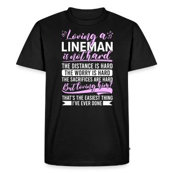 Wife of a high-voltage electrician - Men's Premium Organic T-Shirt - black - Front - Nico (187cm)