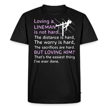 Wife of a high-voltage electrician - Men's Premium Organic T-Shirt - black - Front - Nico (187cm)