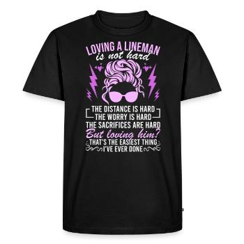 Wife of a high-voltage electrician - Men's Premium Organic T-Shirt - black - Front - Nico (187cm)