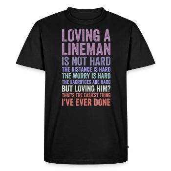 Wife of a high-voltage electrician - Men's Premium Organic T-Shirt - black - Front - Nico (187cm)