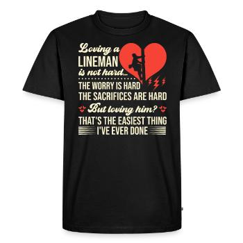 Wife of a high-voltage electrician - Men's Premium Organic T-Shirt - black - Front - Nico (187cm)