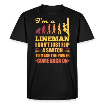 Électricien de lignes électriques - T-shirt Premium bio Homme - noir - Devant - Nico (187cm)