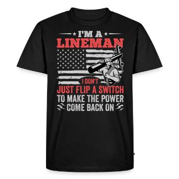 Électricien de lignes électriques - T-shirt Premium bio Homme - noir - Devant - Nico (187cm)