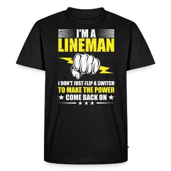 Électricien de lignes électriques - T-shirt Premium bio Homme - noir - Devant - Nico (187cm)