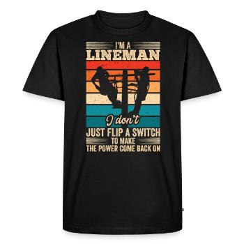 Électricien de lignes électriques - T-shirt Premium bio Homme - noir - Devant - Nico (187cm)