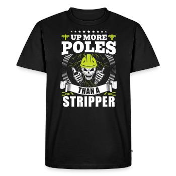 Électricien de lignes électriques - T-shirt Premium bio Homme - noir - Devant - Nico (187cm)
