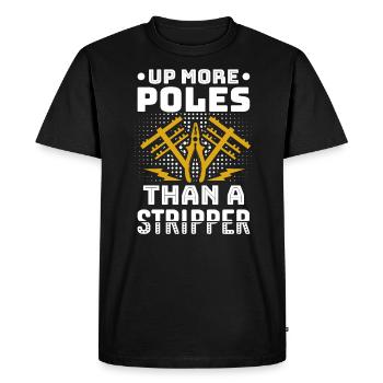Électricien de lignes électriques - T-shirt Premium bio Homme - noir - Devant - Nico (187cm)