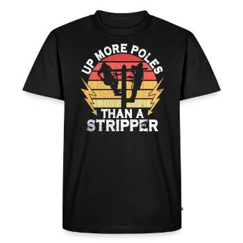 Électricien de lignes électriques - T-shirt Premium bio Homme - noir - Devant - Nico (187cm)