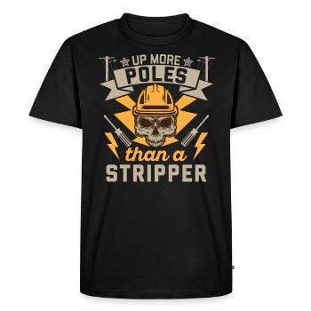 Électricien de lignes électriques - T-shirt Premium bio Homme - noir - Devant - Nico (187cm)
