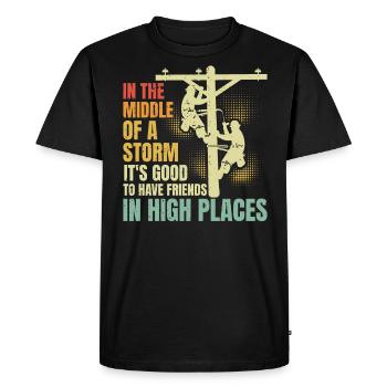 Électricien de lignes électriques - T-shirt Premium bio Homme - noir - Devant - Nico (187cm)