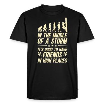 Électricien de lignes électriques - T-shirt Premium bio Homme - noir - Devant - Nico (187cm)