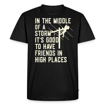 Électricien de lignes électriques - T-shirt Premium bio Homme - noir - Devant - Nico (187cm)