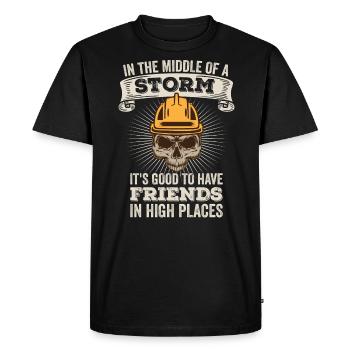 Électricien de lignes électriques - T-shirt Premium bio Homme - noir - Devant - Nico (187cm)