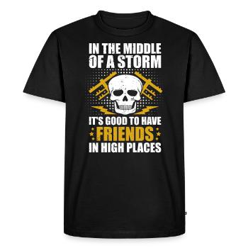 Électricien de lignes électriques - T-shirt Premium bio Homme - noir - Devant - Nico (187cm)