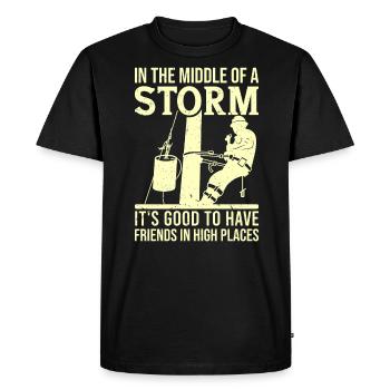Électricien de lignes électriques - T-shirt Premium bio Homme - noir - Devant - Nico (187cm)