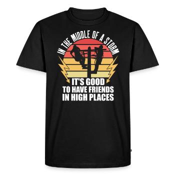 Électricien de lignes électriques - T-shirt Premium bio Homme - noir - Devant - Nico (187cm)