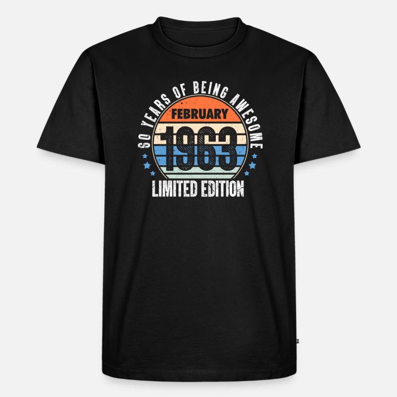 Februar 1963 - Männer Premium Bio T-Shirt - Schwarz