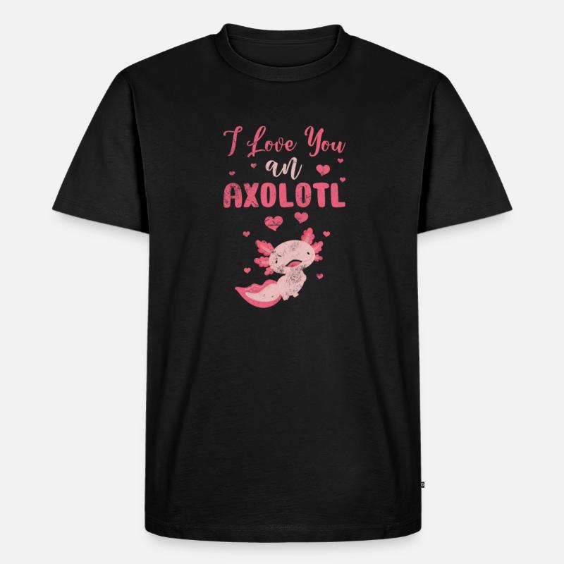 Axolotl Wassertier Wasser Geschenk - Männer Premium Bio T-Shirt - Schwarz