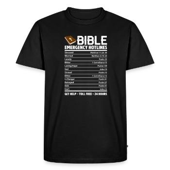Bible Bible Verse Christian Proverbs Jesus Gift - Men's Premium Organic T-Shirt - black - Front - Nico (187cm)