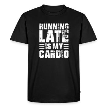 Run - Men's Premium Organic T-Shirt - black - Front - Nico (187cm)
