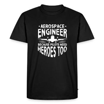 Space Engineer Aeronautical Engineer - Men's Premium Organic T-Shirt - black - Front - Nico (187cm)