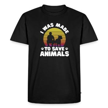 Animal Rescue - Men's Premium Organic T-Shirt - black - Front - Nico (187cm)