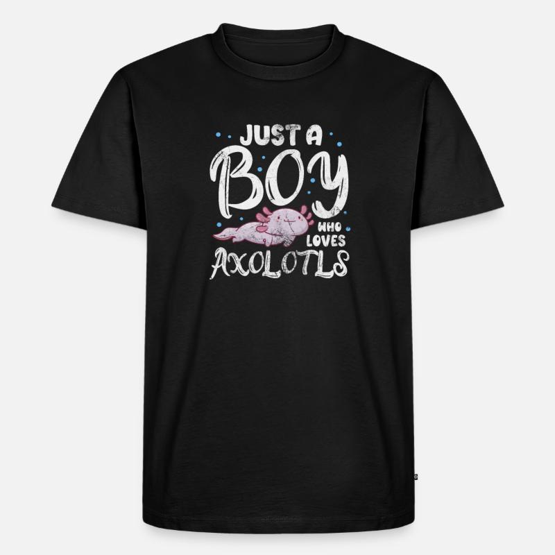 Axolotl Wassertier Wasser Geschenk - Männer Premium Bio T-Shirt - Schwarz