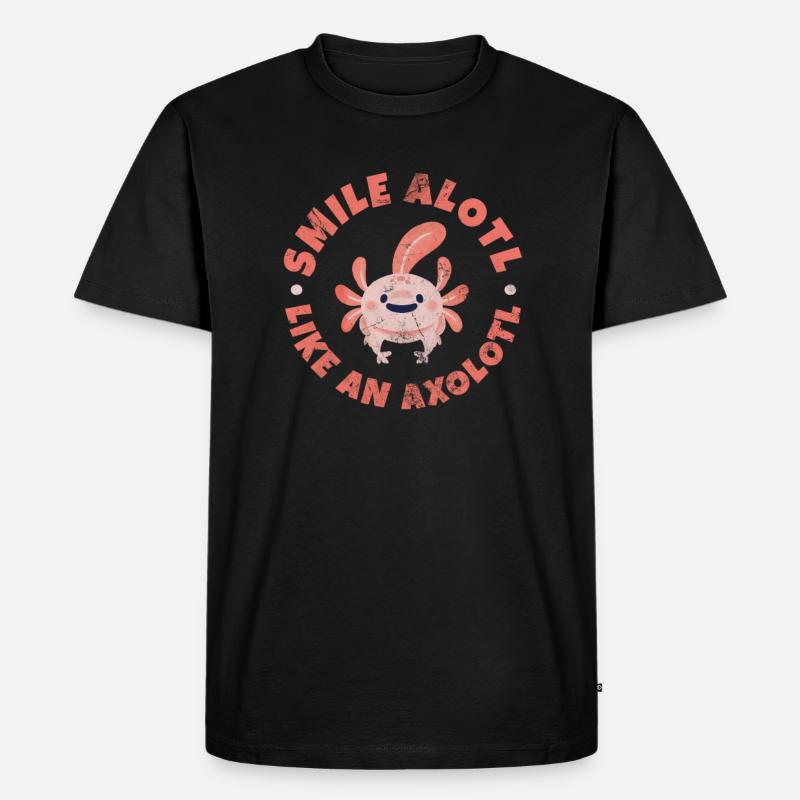Axolotl Wassertier Wasser Geschenk - Männer Premium Bio T-Shirt - Schwarz
