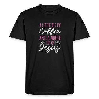 Coffee Jesus - Men's Premium Organic T-Shirt - black - Front - Nico (187cm)